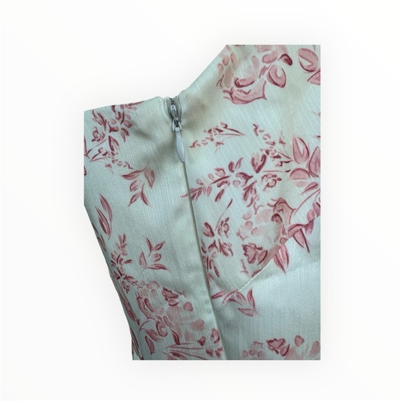 Sachin + Babi Chelsea One Shoulder Gown Sz 6 Rouge Rose Watercolor - Picture 9 of 10